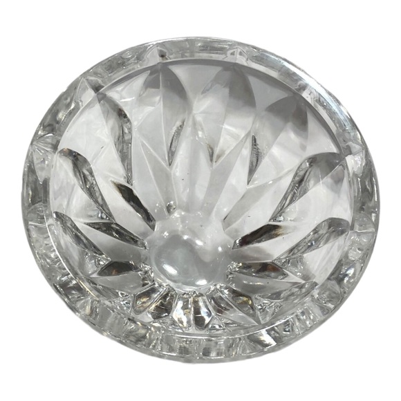 KOSTA BODA Bowl Crystal Leaf Pattern Clear Round Signed Swedish 1960s Signed - Picture 2 of 6